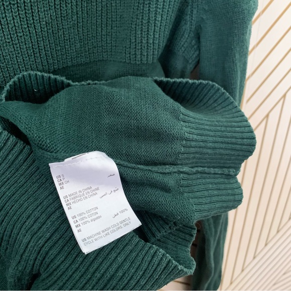 🍀 3/$30 Club Room Textured Cotton Crewneck Sweater Small Pine Grove Green ribbed - Picture 5 of 12